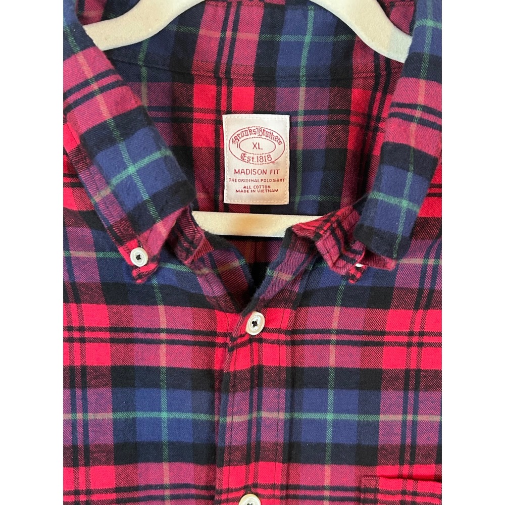 Brooks Brothers Madison Fit Plaid Button Down Shirt Mens •XL• Classic Flannel